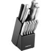 imageFarberware Stamped 15Piece HighCarbon Stainless Steel Knife Block Set Steak Knives ampamp 3Piece Bamboo Cutting Board Set of 3 Assorted Sizes Brown