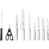 imageFarberware Stamped 15Piece HighCarbon Stainless Steel Knife Block Set Steak Knives ampamp 3Piece Bamboo Cutting Board Set of 3 Assorted Sizes Brown