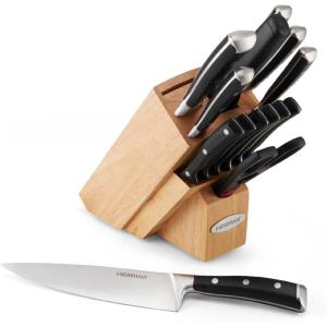 imageFarberware 15Piece Forged Triple Rivet Knife Block Set HighCarbon Kitchen Knife set with Ergonomic Handles 15Piece Set RazorSharp Knife Set WhiteNatural 1