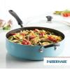 imageFarberware Cookstart DiamondMax Nonstick Jumbo Cooker with Lid and Helper Handle Dishwasher Safe 6 Quart BlackAqua