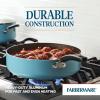 imageFarberware Cookstart DiamondMax Nonstick Jumbo Cooker with Lid and Helper Handle Dishwasher Safe 6 Quart BlackAqua
