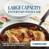 imageFarberware Cookstart DiamondMax Nonstick Jumbo Cooker with Lid and Helper Handle Dishwasher Safe 6 Quart BlackAqua