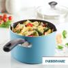 imageFarberware Cookstart DiamondMax Nonstick Jumbo Cooker with Lid and Helper Handle Dishwasher Safe 6 Quart BlackAqua