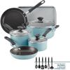 imageFarberware Cookstart DiamondMax Nonstick Jumbo Cooker with Lid and Helper Handle Dishwasher Safe 6 Quart BlackAqua