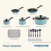 imageFarberware Cookstart DiamondMax Nonstick Jumbo Cooker with Lid and Helper Handle Dishwasher Safe 6 Quart BlackAqua