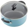imageFarberware Cookstart DiamondMax Nonstick Jumbo Cooker with Lid and Helper Handle Dishwasher Safe 6 Quart BlackAqua