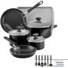 imageFarberware Cookstart DiamondMax Nonstick Jumbo Cooker with Lid and Helper Handle Dishwasher Safe 6 Quart BlackBlack