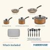 imageFarberware Cookstart DiamondMax Nonstick Jumbo Cooker with Lid and Helper Handle Dishwasher Safe 6 Quart BlackCopper