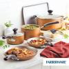 imageFarberware Cookstart DiamondMax Nonstick Jumbo Cooker with Lid and Helper Handle Dishwasher Safe 6 Quart BlackCopper