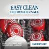 imageFarberware Cookstart DiamondMax Nonstick Jumbo Cooker with Lid and Helper Handle Dishwasher Safe 6 Quart BlackRed