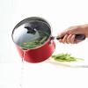 imageFarberware Cookstart DiamondMax Nonstick Jumbo Cooker with Lid and Helper Handle Dishwasher Safe 6 Quart BlackRed