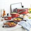 imageFarberware Cookstart DiamondMax Nonstick Jumbo Cooker with Lid and Helper Handle Dishwasher Safe 6 Quart BlackRed