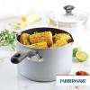 imageFarberware Cookstart DiamondMax Nonstick Jumbo Cooker with Lid and Helper Handle Dishwasher Safe 6 Quart BlackSilver