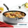 imageFarberware Cookstart DiamondMax Nonstick Jumbo Cooker with Lid and Helper Handle Dishwasher Safe 6 Quart BlackSilver