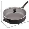 imageFarberware Dishwasher Safe Nonstick Jumbo CookerSaute Pan with Helper Handle Aluminum 6 Quart BlueBlack