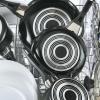 imageFarberware Dishwasher Safe Nonstick Jumbo CookerSaute Pan with Helper Handle Aluminum 6 Quart BlueBlack