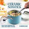 imageFarberware EcoAdvantage Ceramic Nonstick Straining SaucepanSauce Pan with Lid 3 Quart AquaAqua
