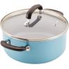 imageFarberware EcoAdvantage Ceramic Nonstick Straining SaucepanSauce Pan with Lid 3 Quart AquaAqua