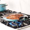 imageFarberware EcoAdvantage Ceramic Nonstick Straining SaucepanSauce Pan with Lid 3 Quart AquaAqua