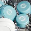 imageFarberware EcoAdvantage Ceramic Nonstick Straining SaucepanSauce Pan with Lid 3 Quart AquaAqua