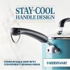 imageFarberware EcoAdvantage Ceramic Nonstick Straining SaucepanSauce Pan with Lid 3 Quart AquaAqua