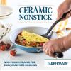 imageFarberware EcoAdvantage Ceramic Nonstick Straining SaucepanSauce Pan with Lid 3 Quart AquaAqua