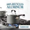 imageFarberware EcoAdvantage Ceramic Nonstick Straining SaucepanSauce Pan with Lid 3 Quart AquaGray