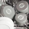 imageFarberware EcoAdvantage Ceramic Nonstick Straining SaucepanSauce Pan with Lid 3 Quart AquaGray