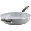 imageFarberware EcoAdvantage Ceramic Nonstick Straining SaucepanSauce Pan with Lid 3 Quart AquaGray
