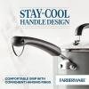 imageFarberware EcoAdvantage Ceramic Nonstick Straining SaucepanSauce Pan with Lid 3 Quart AquaGray