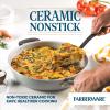 imageFarberware EcoAdvantage Ceramic Nonstick Straining SaucepanSauce Pan with Lid 3 Quart AquaGray