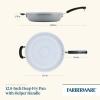 imageFarberware EcoAdvantage Ceramic Nonstick Straining SaucepanSauce Pan with Lid 3 Quart AquaGray