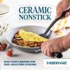 imageFarberware EcoAdvantage Ceramic Nonstick Straining SaucepanSauce Pan with Lid 3 Quart AquaGray
