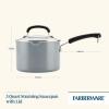 imageFarberware EcoAdvantage Ceramic Nonstick Straining SaucepanSauce Pan with Lid 3 Quart AquaGray