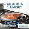 imageFarberware EcoAdvantage Ceramic Nonstick Straining SaucepanSauce Pan with Lid 3 Quart AquaGray
