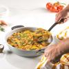 imageFarberware EcoAdvantage Ceramic Nonstick Straining SaucepanSauce Pan with Lid 3 Quart AquaGray