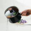 imageFarberware Glide Nonstick Sauce PanSaucepan with Straining and Lid 3 Quart Black