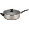 imageFarberware Dishwasher Safe Nonstick Jumbo CookerSaute Pan with Helper Handle Aluminum 6 Quart BlueChampagne