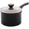 imageFarberware Glide Nonstick Sauce PanSaucepan with Straining and Lid 3 Quart Black