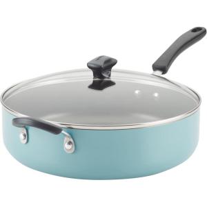 imageFarberware Cookstart DiamondMax Nonstick Jumbo Cooker with Lid and Helper Handle Dishwasher Safe 6 Quart BlackAqua