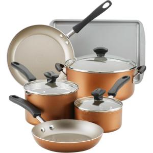 imageFarberware Cookstart DiamondMax Nonstick Jumbo Cooker with Lid and Helper Handle Dishwasher Safe 6 Quart BlackCopper