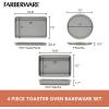 imageFarberware Bakeware Steel Nonstick Toaster Oven Pan Set 4Piece Baking Set Gray