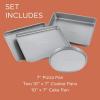 imageFarberware Bakeware Steel Nonstick Toaster Oven Pan Set 4Piece Baking Set Gray