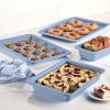 imageFarberware Easy Solutions Nonstick Bakeware Baking PansCookie Pan Set 11Inch x 17Inch 2 Piece  Blue4 Piece