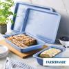 imageFarberware Easy Solutions Nonstick Bakeware Baking PansCookie Pan Set 11Inch x 17Inch 2 Piece  BlueBakeware Set 4 Piece