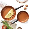 imageFarberware Glide Deep Nonstick Frying Pan  Fry Pan  Skillet with Helper Handle  125 Inch Black10 Inch
