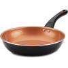 imageFarberware Glide Deep Nonstick Frying Pan  Fry Pan  Skillet with Helper Handle  125 Inch Black10 Inch