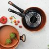 imageFarberware Glide Deep Nonstick Frying Pan  Fry Pan  Skillet with Helper Handle  125 Inch Black4 Quart