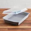 imageFarberware GoldenBake Bakeware Nonstick Baking PanCake Pan with Lid Rectangle Insulated 9 Inch x 13 Inch  Gray