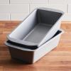 imageFarberware GoldenBake Bakeware Nonstick MeatloafLoaf Pan Set Insulated Two 9Inch x 5Inch Gray